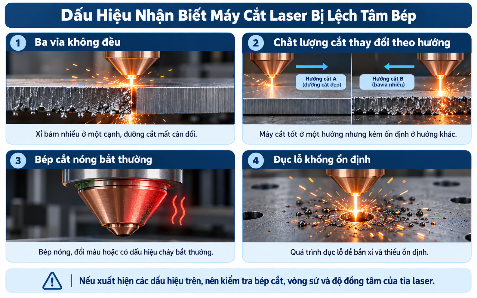 Dấu Hiệu Nhận Biết Máy Cắt Laser Bị Lệch Tâm Bép